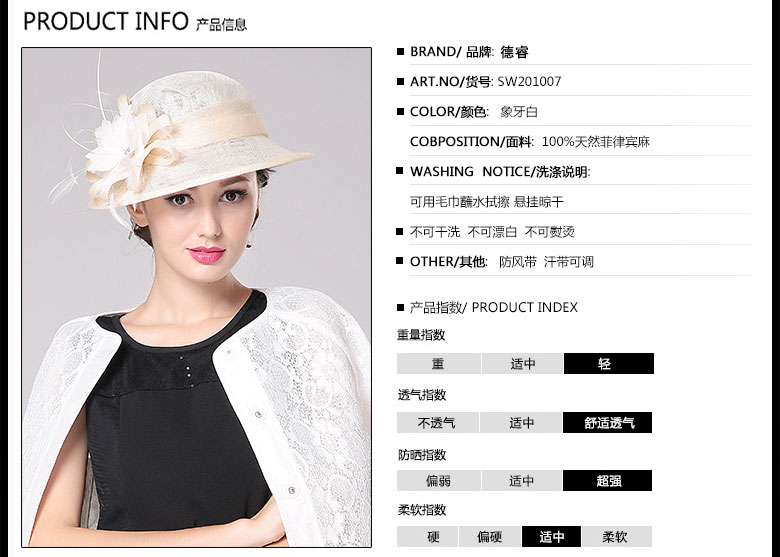 時(shí)尚麻紗帽定制，防紫外線遮陽帽，產(chǎn)品信息